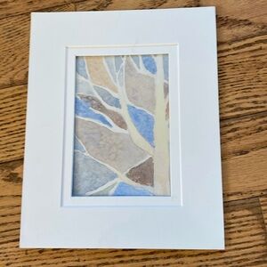 Original watercolour painting, abstract tree, white mat included